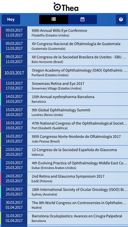 Calendario Congresos Oftalmología 2017-18