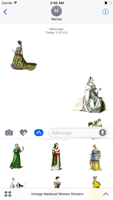 Vintage Medieval Women Stickersのスクリーンショット4 Vintage Medieval Women Stickersのスクリーンショット4