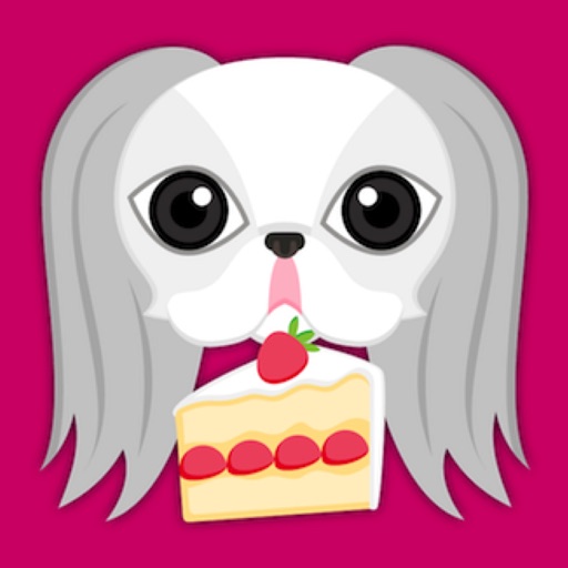 White Japanese Chin Stickers for iMessage