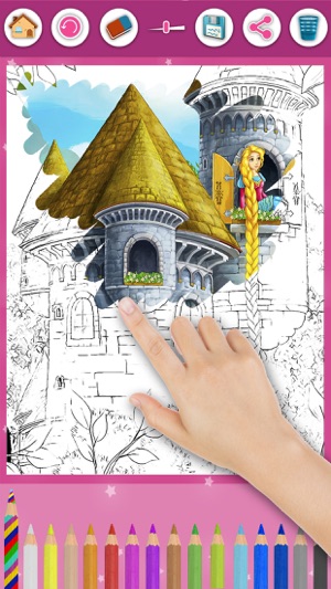 Rapunzel Magic Princess Kids Coloring Book – Pro(圖3)-速報App