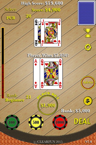 21 Blackjack Big Cash Money Game - by CLEARFUN screenshot 4