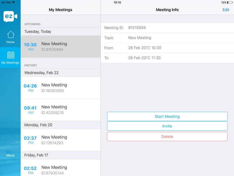 ezTalks Meetings for iPad