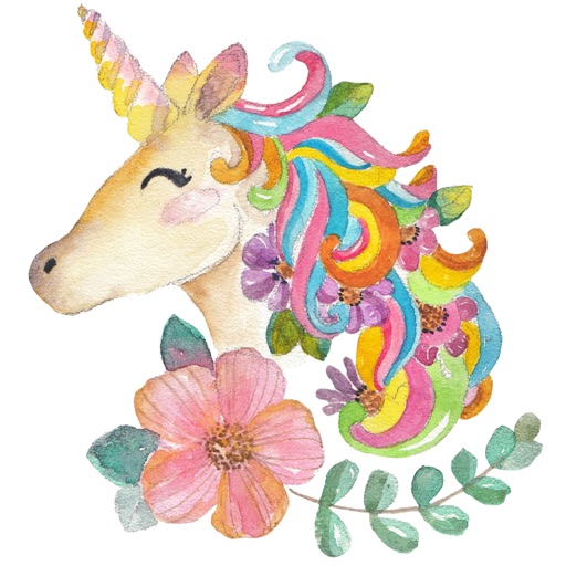 Watercolor Unicorn Sticker Pack icon