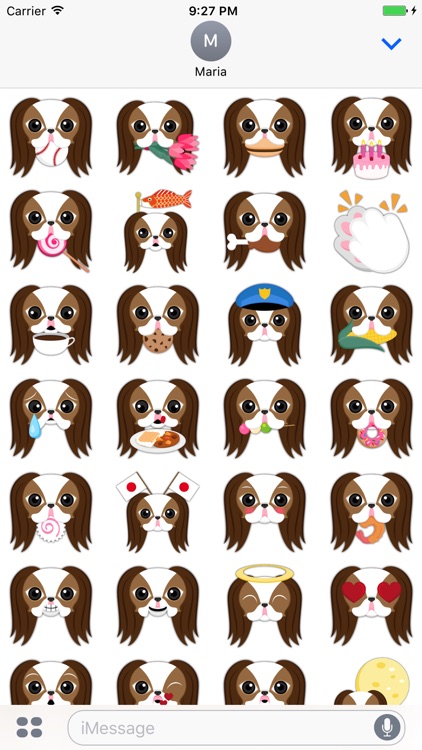 Brown White Japanese Chin Stickers for iMessage