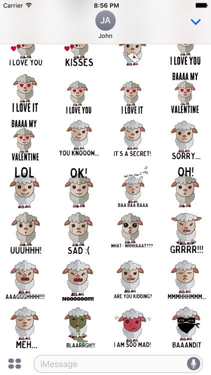 Funny Valentine's Day Lamb Stickers! screenshot-3