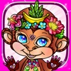 Nature Coloring Books Monkey Lion Pages for Adults