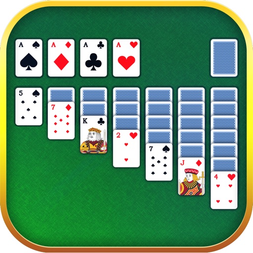 Solitaire. Classic Klondike patience card game. Icon