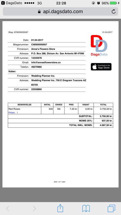 DagsDato – professional email PDF receipts screenshot-3