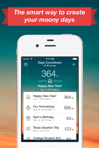 Moonydays Pro – Event Countdown Timer to gala days - náhled