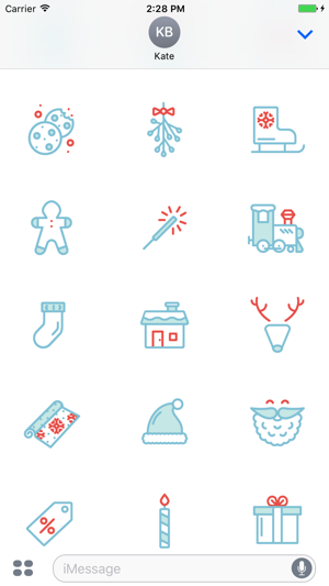 Christmas Sticker Blue Pack for Messaging(圖2)-速報App