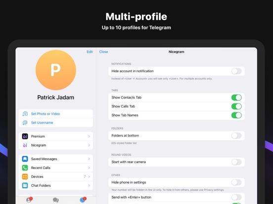 Nicegram: #1 Chat for Telegram iPad Capturas de pantalla