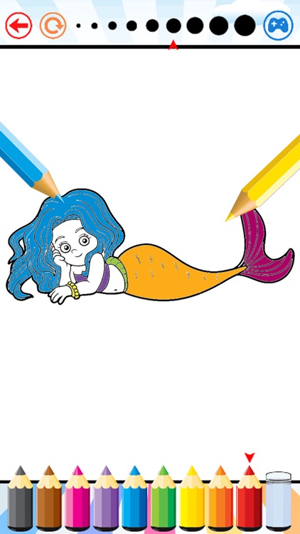 Mermaid Sea Animals Coloring Book Drawing for kids