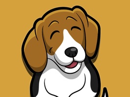 React with cute Beagle Dog Stickers and Emojis Pack