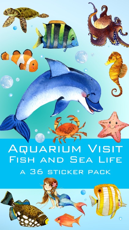 Aquarium Visit Fish and Sea Life Sticker Pack