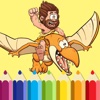 Coloring Book Game Caveman And Dinosaur Version