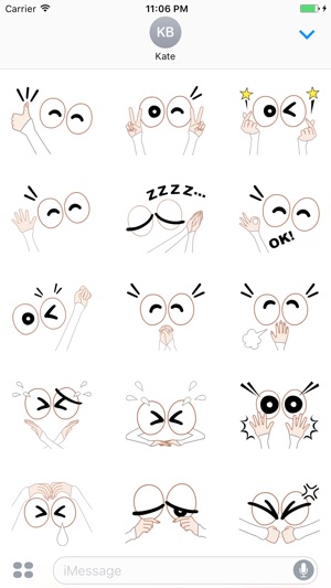 Animated Eyes And Hands Stickers