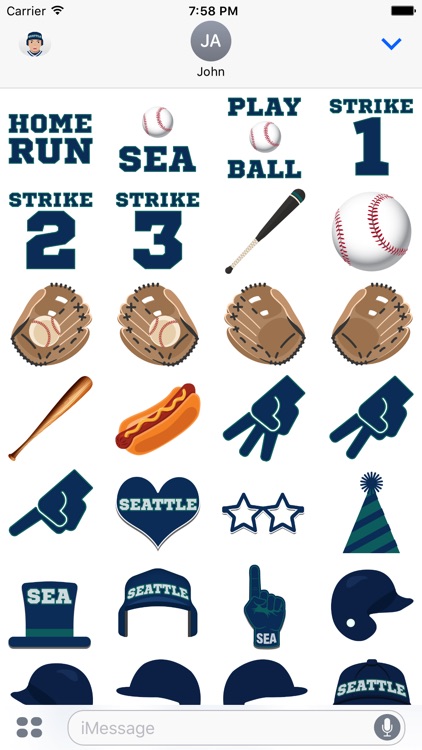 Seattle Baseball Stickers & Emojis screenshot-3