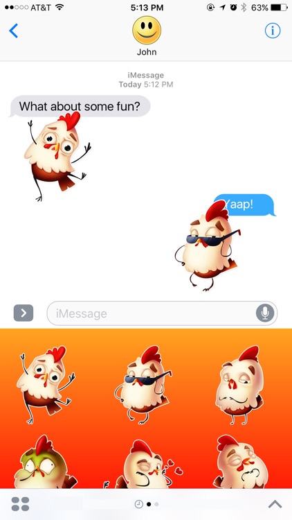 Happy Rooster Stickers