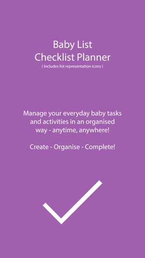 Baby list planner - Checklist Task/Activ