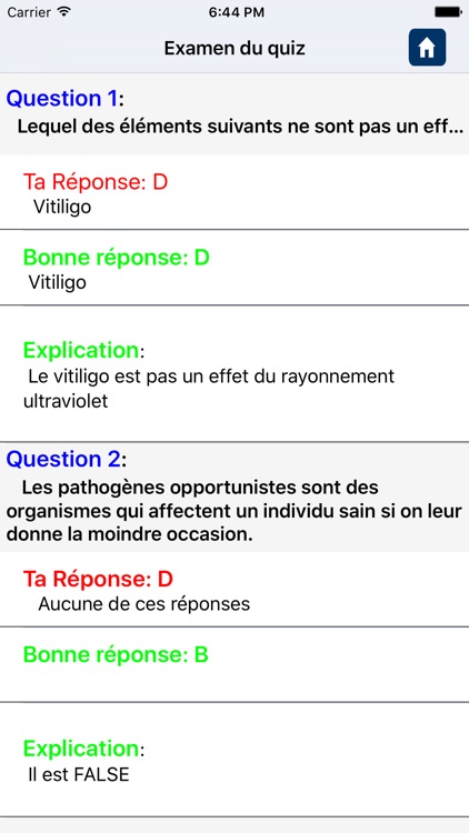 Anatomy Exam Questions in French screenshot-4