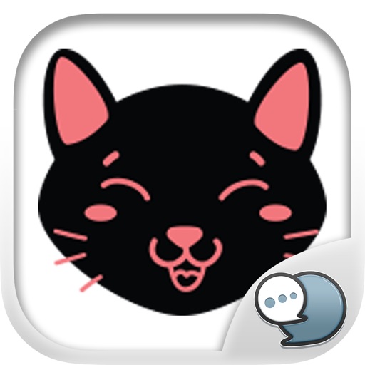 Black Cat Feeling Emotion Sticker for iMessage iOS App