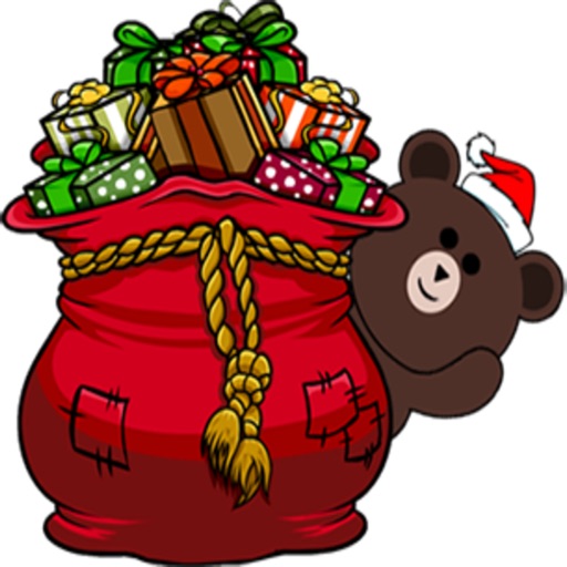 Cute Santa Bear Stickers stickers by CandyASS