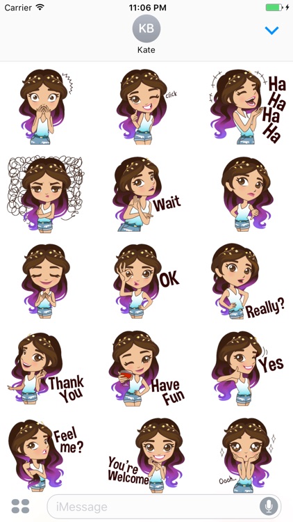 Amelia The Colorful Girl Stickers