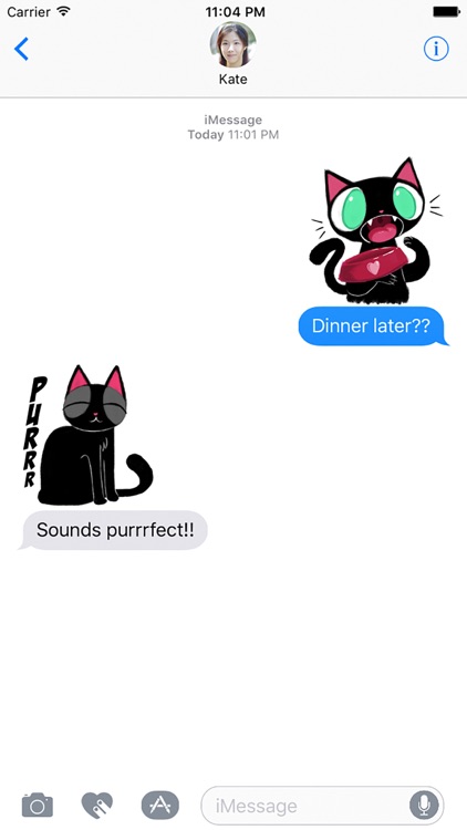 Black Kitty Stickers