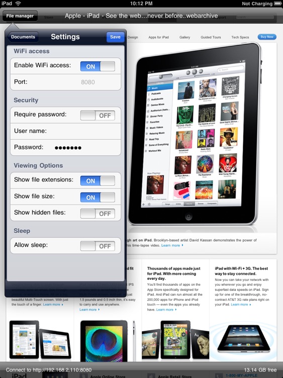 mbDriveHD - WiFi flash disk for iPad