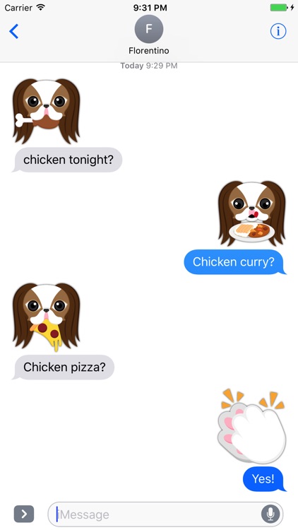 Brown White Japanese Chin Stickers for iMessage