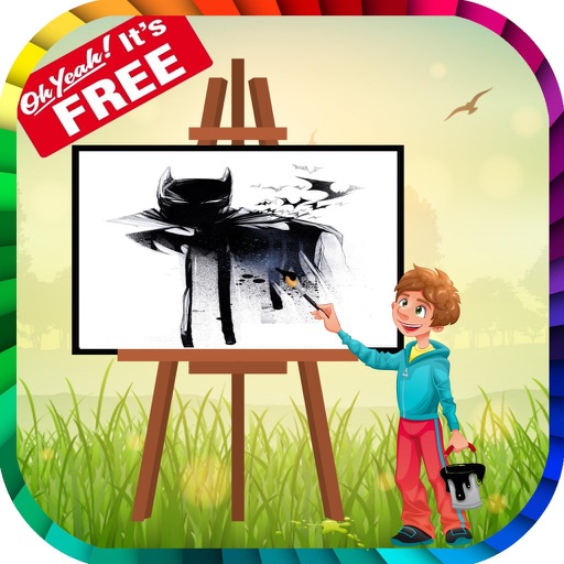 Coloring Book For Batman Free Games Kids Paint Icon