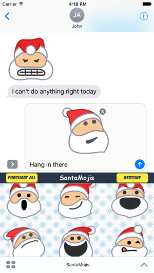 SantaMojis - Add Cool Santa Emojis to Messages(圖5)-速報App