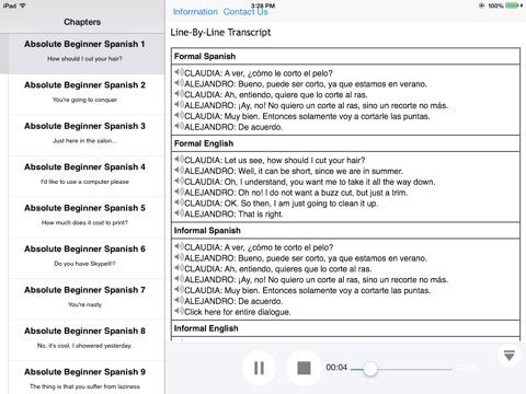 Absolute Beginner Spanish for iPad screenshot 2