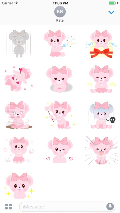 Mint The baby Girl Pink Bear Sticker