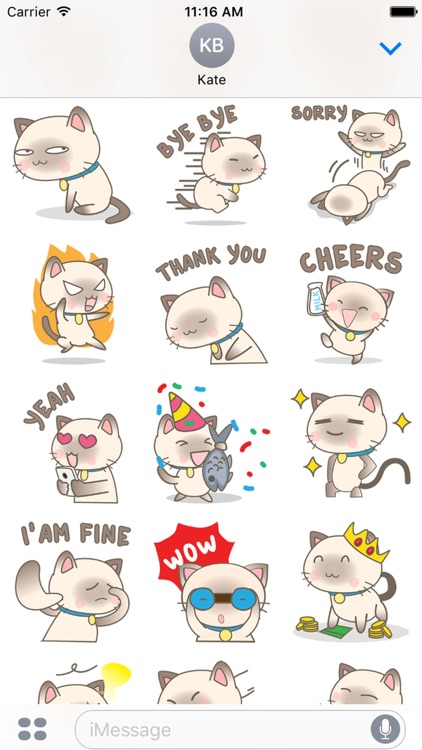 Simi the Siamese kitten 3 for iMessage Sticker