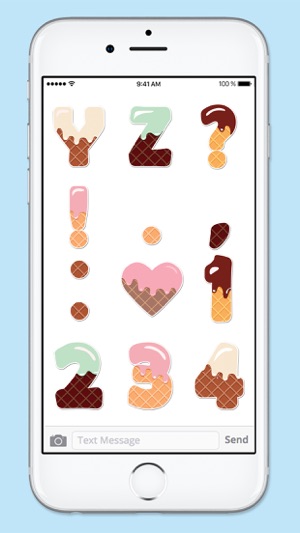 Ice Cream Letters and Numbers Sticker Pack(圖5)-速報App