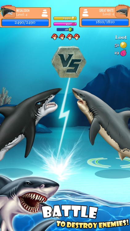 SHARK WORLD: Sharks & Jurassic animal battle games