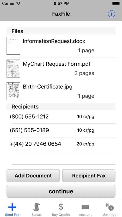 FaxFile - send FAX for iPhone