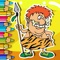 Game Coloring Caveman Page For Kids