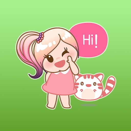 Finley The Lovely Little Girl English Stickers iOS App