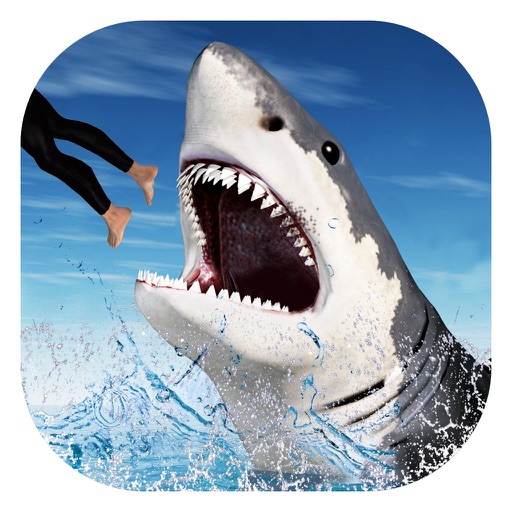 Shark Attack 3D : Hungry White Shark at Beach Icon