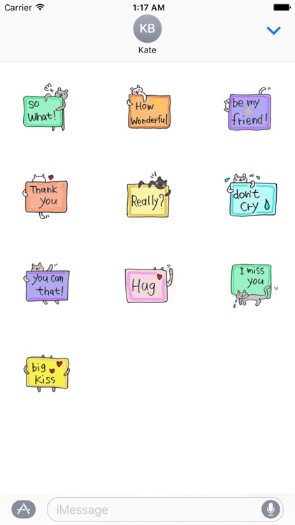 English Message With Cats Sticker