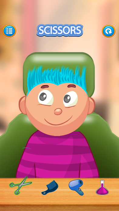 How to cancel & delete Child game / Crazy Hair Salon (blue hair) from iphone & ipad 2