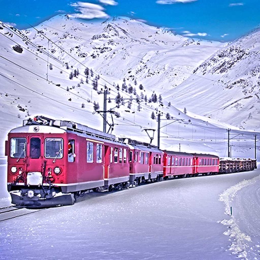 Euro train Drive Winter Icon