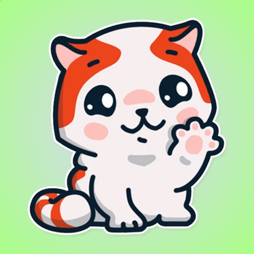 Orange Cute Cat Stickers Icon