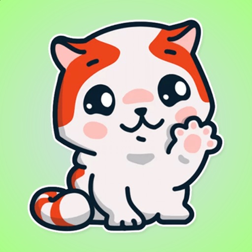 Orange Cute Cat Stickers