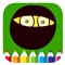 Coloring Book Game For Kids Ninja Man Version