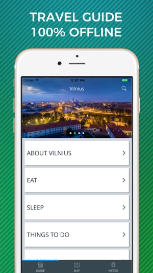 Vilnius Travel Guide with Offline Street