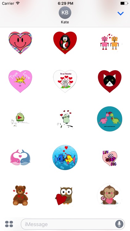 Cartoon Valentines Day Stickers For iMessage