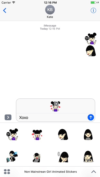 Non Mainstrean Girl Animated Stickers For iMessage screenshot-2